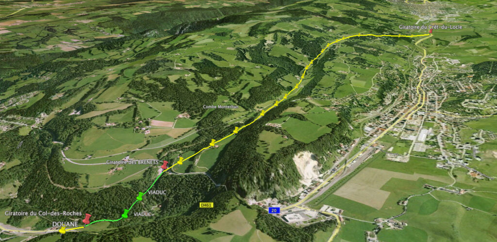 Contournement routier du Locle sans tunnel, vue d'ensemble